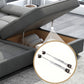39"H Scandinavian Futon Sofa Bed Folding Gray Leather Futon Sleeper Sofa