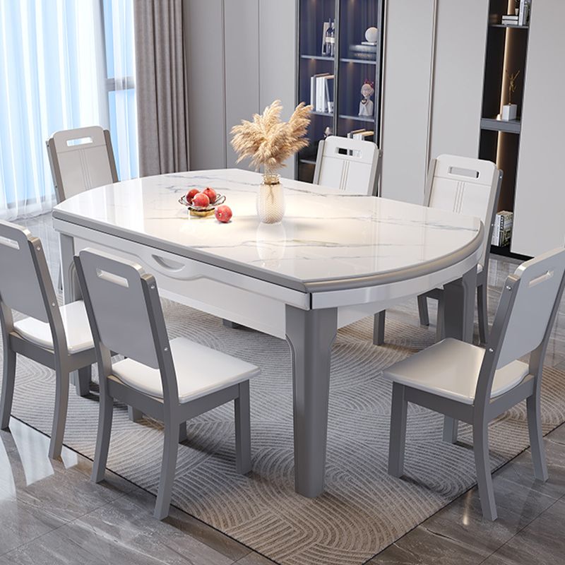 4 Legs Dining Room Table Extendable Dining Table for Kitchen