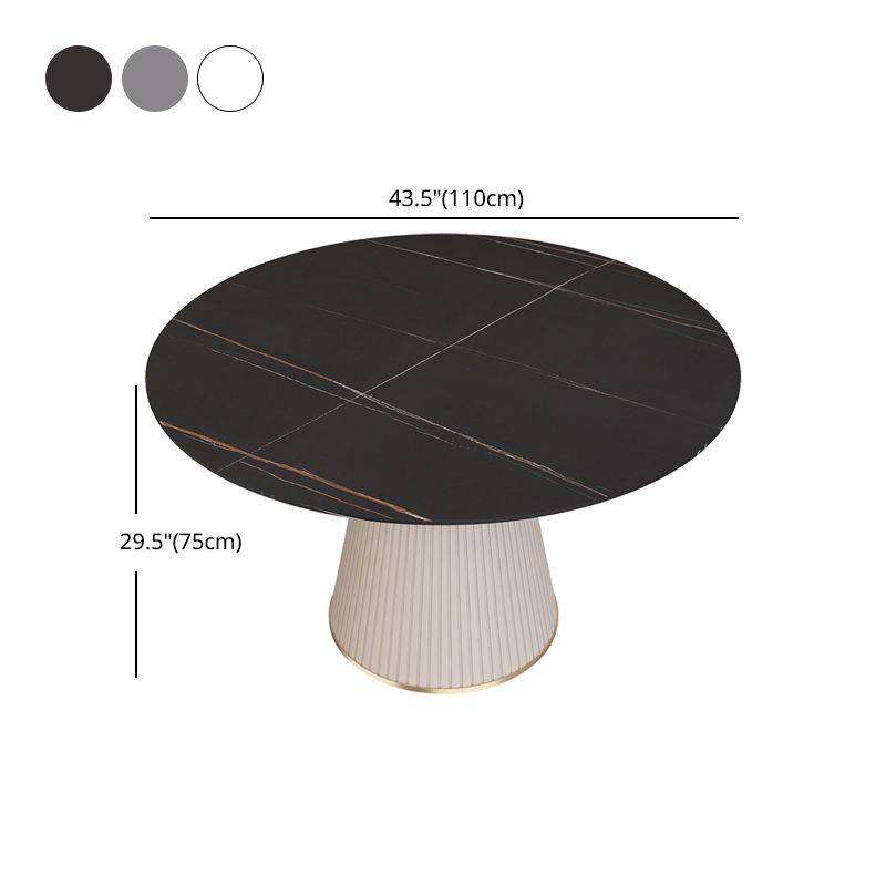 Nordic 1/2/5 Pieces Dining Set with Stone Round Table and Leather Chairs Dining Set Clearhalo 'Dining Room Sets' 'Dining Tables & Seating' 'dining_room_set' 'furn' 'furn_dining_room_set' 'Furniture' 'furniture_dining_room_set' 'Kitchen & Dining Furniture' 'kitchen&dining_furn' 'kitchen' 1200x1200_65510d49-39af-4d61-bb76-6acf6d4b5468