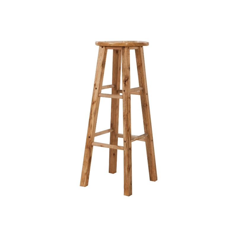 Taburete de bar sin respaldo Taburetes de madera de estilo industrial con altura de mostrador