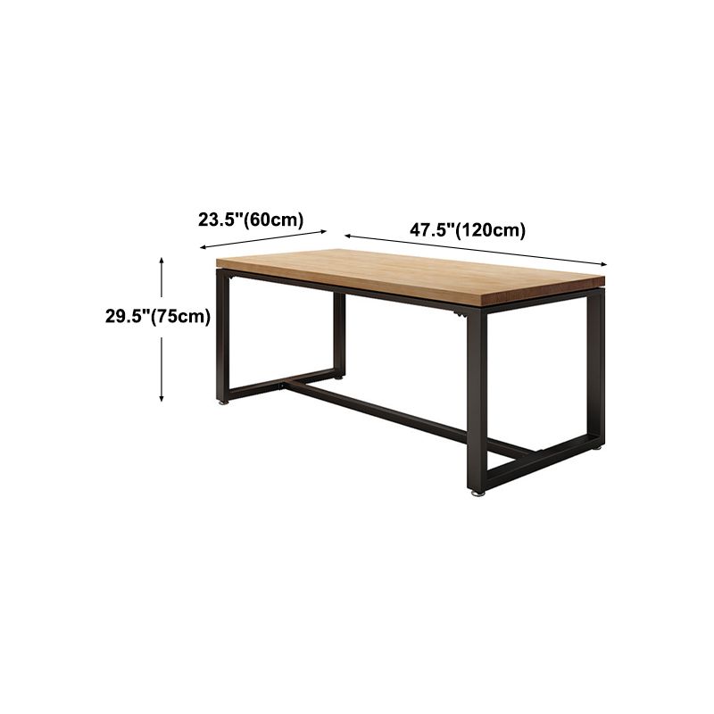 Tavolo da pranzo industriale naturale industriale in legno solido tavolo da base di cavalletto nero
