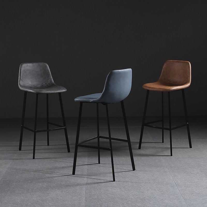 Nordic Style Leather Upholstered Barstool 4 Legs Bar Stool for Dining Room Clearhalo 'Bar Furniture' 'Bar Stools' 'bar_stools' 'furniture_bar_stools' 'Kitchen & Dining Furniture' 'kitchen&dining_furn' 'kitchen' 'kitchen_furn' Furniture' 1200x1200_6553df93-21a2-41d7-a6a9-aaca403db0d1