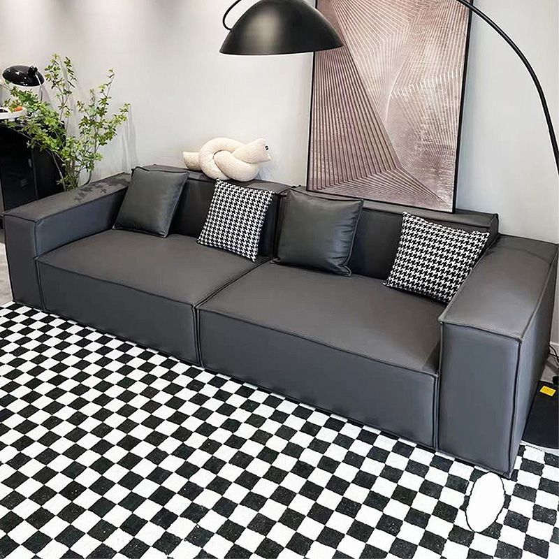 Vlekbestendige stationaire faux lederen woonkamer vierkante arm bank