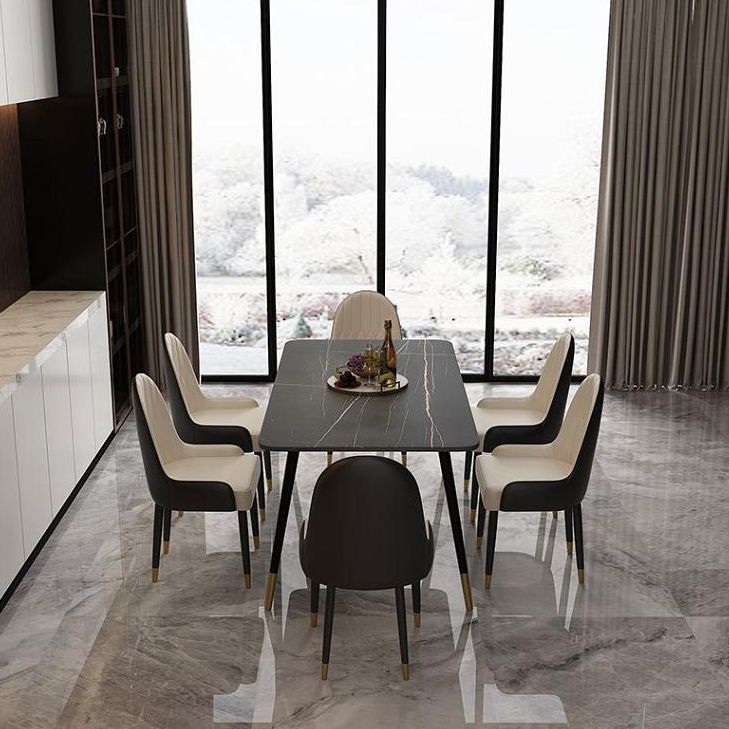 Metal Industrial Rectangular Dining Table Sintered Stone Dining Table with Metal Legs Clearhalo ' dining_table' 'Dining Tables & Seating' 'Dining Tables' 'furn' 'furn_dining_table' 'Furniture' 'furniture_dining_table' 'Kitchen & Dining Furniture' 'kitchen&dining_furn' 'kitchen' 'kitchen_dining_table' 1200x1200_6555dce3-3bdd-4bff-81eb-fa81c132abd6