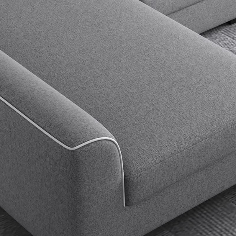 34.6"H Modern Linen/Faux Leather Square Arm Sofa& Chaise Lounge for Living Room Clearhalo 'furn' 'furn_sectionals' 'Furniture' 'furniture_sectionals' 'kitchen' 'kitchen_sectionals' 'Living Room Furniture' 'Sectionals' 1200x1200_65568716-02ba-4f2a-9892-1bf742b9b691