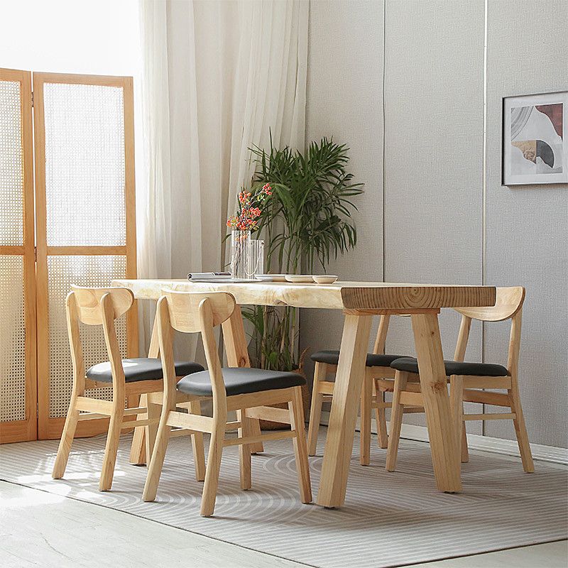 Modern 1/2/5 Pieces Rectangle Dining Set Solid Wood Dining Table with Chairs Clearhalo 'Dining Room Sets' 'Dining Tables & Seating' 'dining_room_set' 'furn' 'furn_dining_room_set' 'Furniture' 'furniture_dining_room_set' 'Kitchen & Dining Furniture' 1200x1200_65568bbd-a478-400f-b0dc-ca57f8b525fc