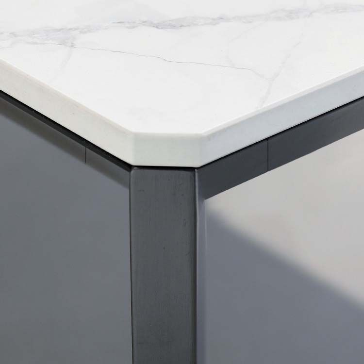 Industrial Style Dining Sintered Stone Table Dining Rectangle Table with Metal Legs Clearhalo 'Dining Tables & Seating' 'Dining Tables' 'dining_table' 'furn' 'furn_dining_table' 'Furniture' 'Kitchen & Dining Furniture' 1200x1200_6557356f-a7f2-4bda-b785-e7ead5374f7f