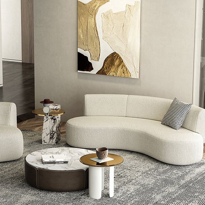 Contemporain 27,5 "H Canapa en laine avec dos sans bras et serré incurvé pour le salon