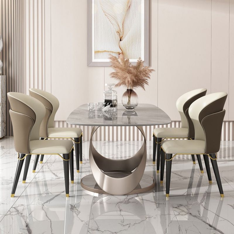 Scandinavian Armless Solid Back Chairs Leather Dining Chairs for Kitchen Clearhalo ' kitchen&dining_furn' 'Dining Chairs' 'Dining Tables & Seating' 'dining_chair' 'furn' 'furn_dining_chair' 'Furniture' 'furniture_dining_chair' 'Kitchen & Dining Furniture' 'kitchen' 1200x1200_655b98b1-a025-4ee7-93de-74643e1d4937