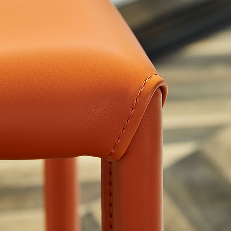 Contemporary Leather Dining Chair Metal Dining Armless Chair for Restaurant Use Clearhalo ' kitchen&dining_furn' 'Dining Chairs' 'Dining Tables & Seating' 'dining_chair' 'furn' 'furn_dining_chair' 'Furniture' 'furniture_dining_chair' 'Kitchen & Dining Furniture' 'kitchen' 1200x1200_655bc74d-0db0-4aab-89a6-c9775e732759