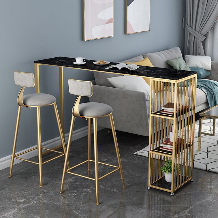 Glam Style Bar Table Artificial Marble Top Pub Table with Cabinet for Dining Room Clearhalo 'Bar Furniture' 'Bar Tables' 'bar_tables' 'Furniture' 'furniture_bar_tables' 'Kitchen & Dining Furniture' 1200x1200_655c0b53-68c6-414c-a577-181f0c64648e