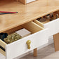 Scandinavian Wooden Vanity Desk with Drawers Makeup Dressing Table Set