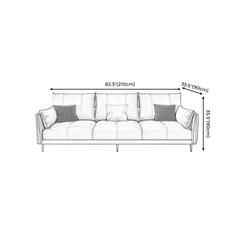 36" High Modern Faux Leather Square Arm Standard Sofa with Bolster Pillows for Living Room Clearhalo 'furn' 'furn_sofas' 'Furniture' 'furniture_sofas' 'Living Room Furniture' 'Sofa' 'sofas' 1200x1200_655dba31-062d-4520-9918-51cc9cfa12c3