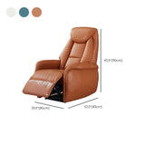 Glam Genuine Leather Recliner Chair Solid Color Standard Recliner
