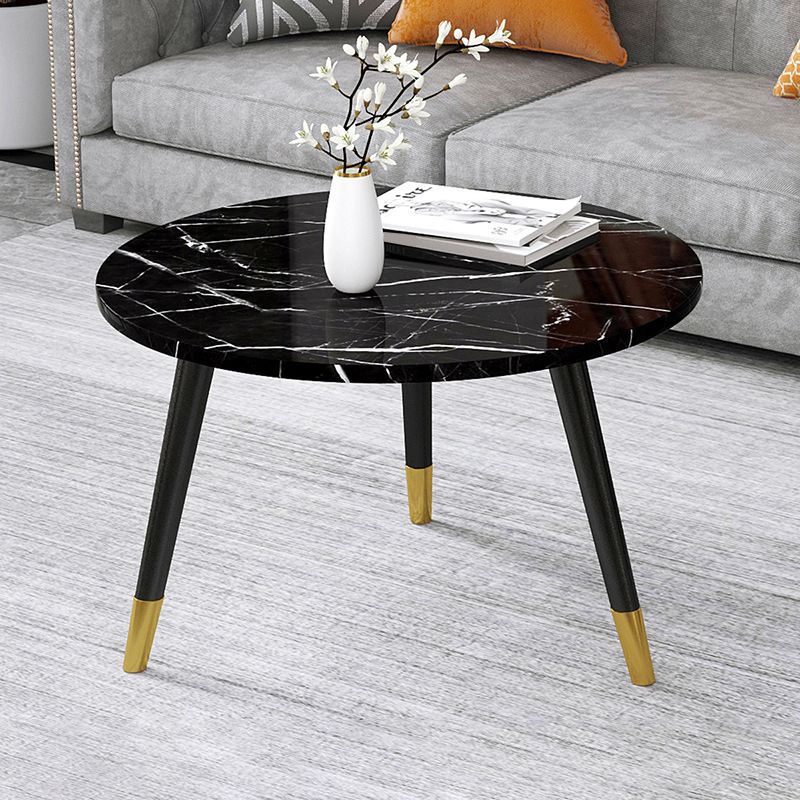 Contemporary Round Coffee Table with 3 Metal Legs and Wooden Top Clearhalo 'Coffee & Accent Tables' 'Coffee Tables' 'coffee_tables' 'furn' 'furn_coffee_tables' 'Furniture' 'Living Room Furniture' 1200x1200_65604549-de3f-47e0-acc9-677f66e31238