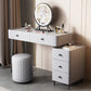 Contemporary Stone Top Vanity with Drawers Grey Vanity Set with Stool