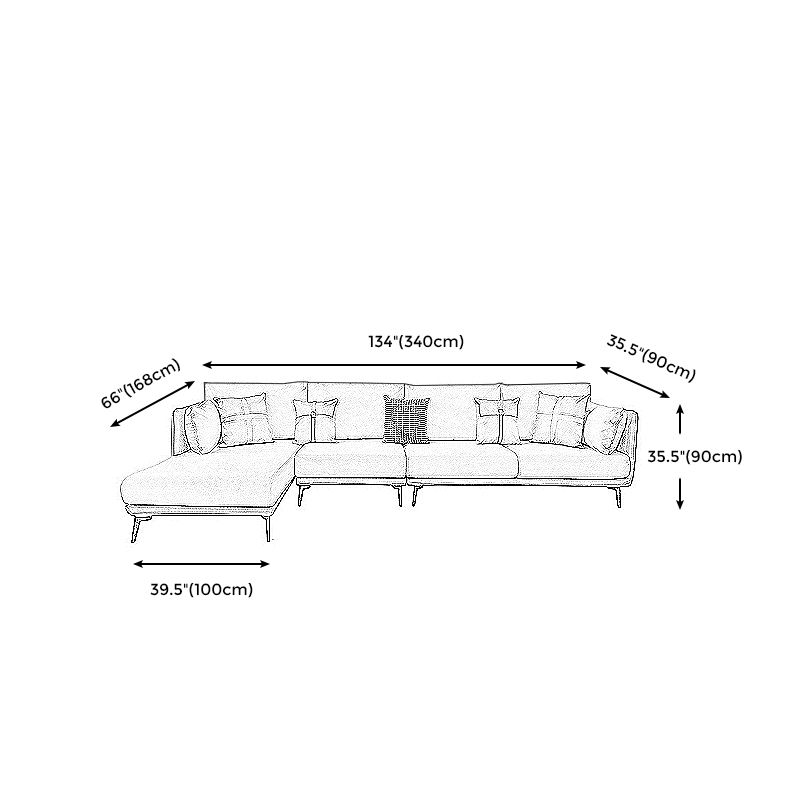 Contemporary Faux Leather Pillow Top Arm Sofa/Sectional Pillowed Back Cushions Clearhalo 'furn' 'furn_sectionals' 'Furniture' 'furniture_sectionals' 'kitchen' 'kitchen_sectionals' 'Living Room Furniture' 'Sectionals' 1200x1200_6563c572-065d-48b7-9365-e470959cc70d