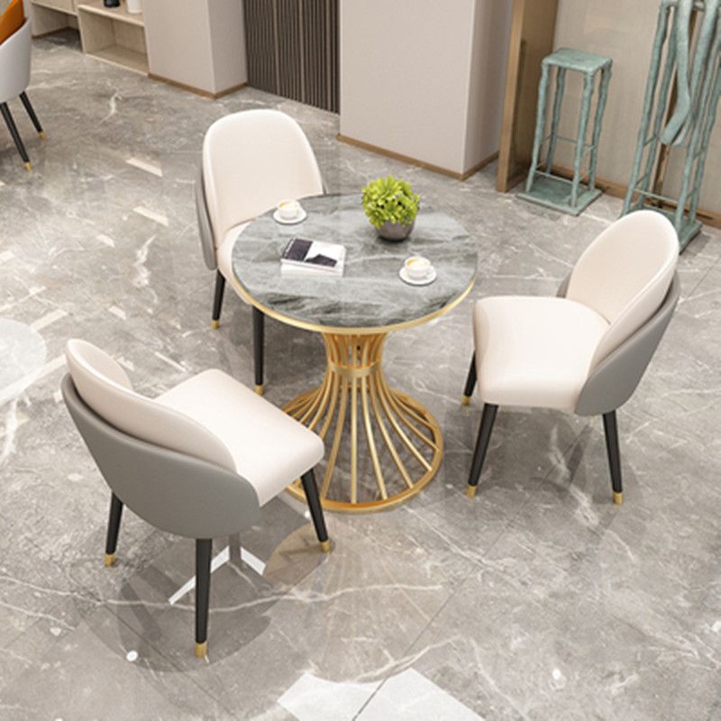 Round Dining Table Set for Home 1/2/3/4/5 Pieces Modern Polished Finish Dinette Set Clearhalo 'Dining Room Sets' 'Dining Tables & Seating' 'dining_room_set' 'furn' 'furn_dining_room_set' 'Furniture' 'Kitchen & Dining Furniture' 1200x1200_6563ef48-d403-4cac-9a86-e1b4461e183f