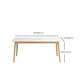 Eettafel uit het midden van de eeuw met essenhouten frame en witte stenen tafel