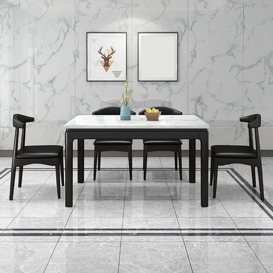 Traditional Style Marble Dining Table with White Rectangle Shape Table for Home Use Clearhalo 'Dining Room Sets' 'Dining Tables & Seating' 'dining_room_set' 'Furniture' 'furniture_dining_room_set' 'Kitchen & Dining Furniture' 'kitchen&dining_furn' 'kitchen' 1200x1200_6564e0a1-f97d-43e9-9e61-a02de82e0254