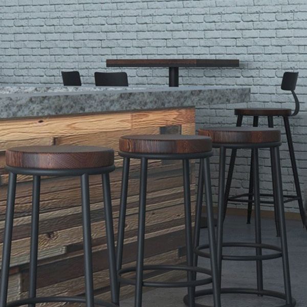 Industrial Armless Backless Counter Stool Iron Cashier Bar Stool with Seat and Pedal Clearhalo 'Bar Furniture' 'Bar Stools' 'bar_stools' 'furn' 'furn_bar_stools' 'Furniture' 'furniture_bar_stools' 'Kitchen & Dining Furniture' 1200x1200_6567fb9c-9908-49f5-82ef-8e0e19ba02ec