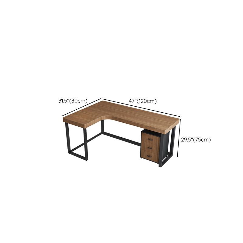 Contemporary Style Wood Office Desk L-Shape Task Desk with Legs for Home