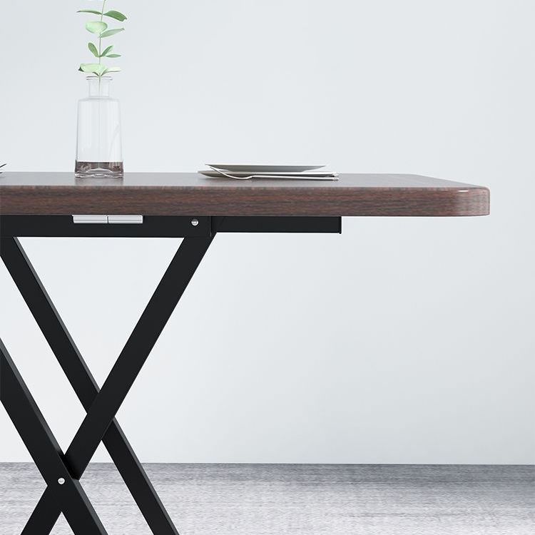 Industrial Extendable MDF Dining Table Square Standard Dining Table for Kitchen Clearhalo ' dining_table' 'Dining Tables & Seating' 'Dining Tables' 'furn' 'furn_dining_table' 'Furniture' 'furniture_dining_table' 'Kitchen & Dining Furniture' 'kitchen&dining_furn' 'kitchen' 'kitchen_dining_table' 1200x1200_65697cbf-1e1a-456d-bc96-35651c847b36