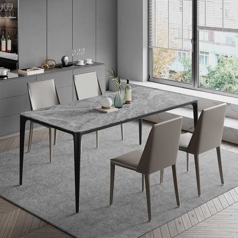 Modern Grey 1/4/5/7 Pieces Dinette Set Rectangle Legs Indoor Dining Table Set Clearhalo 'Dining Room Sets' 'Dining Tables & Seating' 'dining_room_set' 'furn' 'furn_dining_room_set' 'Furniture' 'Kitchen & Dining Furniture' 1200x1200_6569bc52-905c-4dd7-ba5e-e26baf191e69