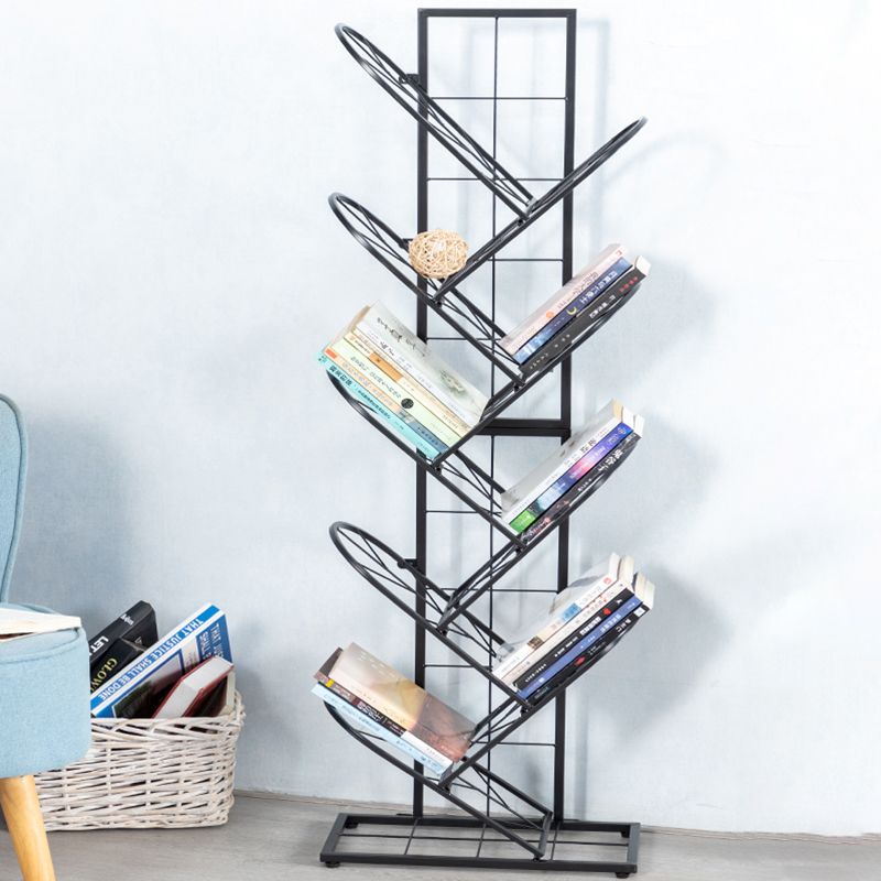 Scandinavian Metal Bookshelf Standard Closed Back Bookcase with Shelves Clearhalo 'Bookcases' 'furn' 'furn_bookcases' 'Furniture' 'Office Furniture' 1200x1200_656bccc5-c420-419b-aced-ca08a87ab556
