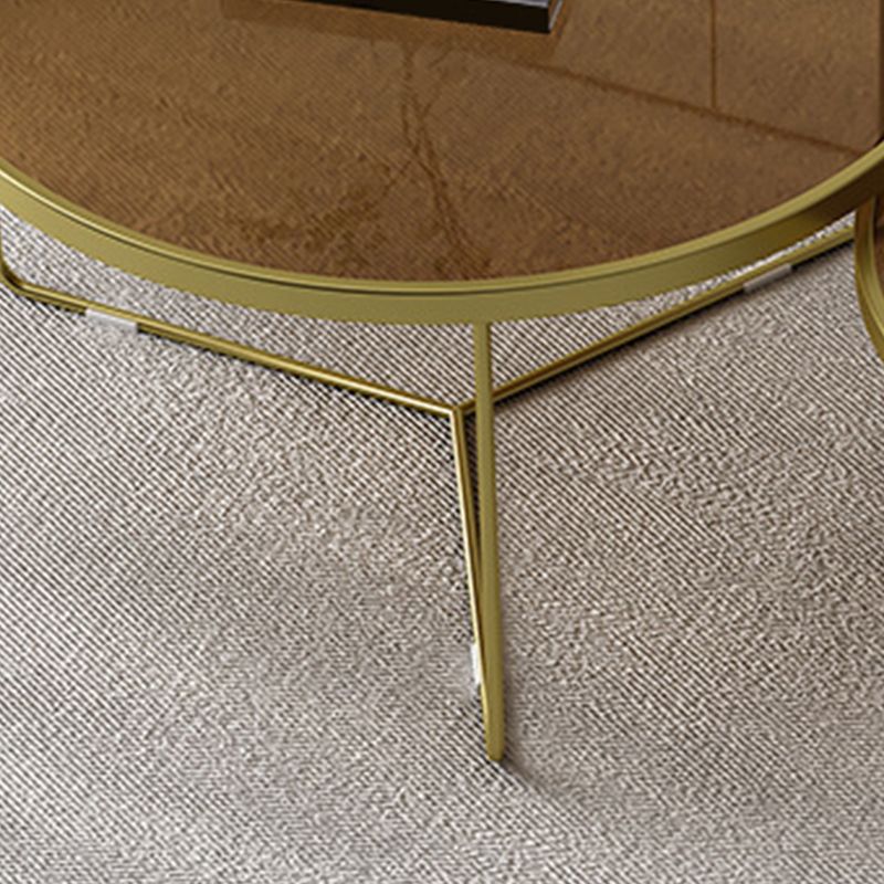 Modern Round Coffee Table Glass Top Nesting Coffee Table Set Clearhalo 'Coffee & Accent Tables' 'Coffee Tables' 'coffee_tables' 'furn' 'furn_coffee_tables' 'Furniture' 'Living Room Furniture' 1200x1200_656d0bf5-f1aa-4225-9333-720ee04cb538