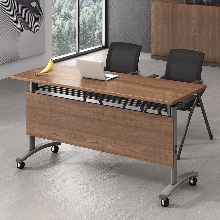 Bureau d'écriture rectangulaire pliant Modern Manufactured Wood Top Bureau avec roues lance-roues