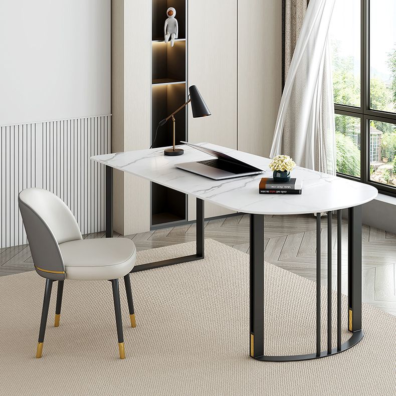 Scrivania da ufficio a mezzo circo industriale scrivania per finiture antiche con gambe metalliche