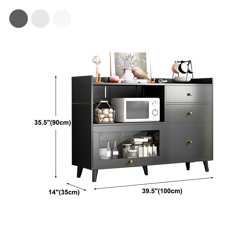 Modern Solid Wood Sideboard Table 1-Drawer Sideboard in Gray Clearhalo 'buffet_sideboard' 'Buffets & Sideboards' 'furn' 'furn_buffet_sideboard' 'Furniture' 'furniture_buffet_sideboard' 'Kitchen & Dining Furniture' 1200x1200_6571a176-9bba-4de5-a626-49d90dd1e401