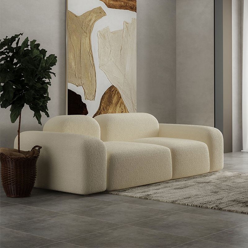 Contemporary Fabric Settee Square Tight Back Arm Sofa Standard Sofa