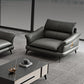 Contemporary Genuine Leather Flared Arm Sofa For Living Room