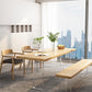 Minimalismo Mesa de madera maciza para mesa rectángica de restaurantes con base acrílica