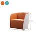 Contemporary Solid Color Chair Faux Leather Barrel Accent Chair