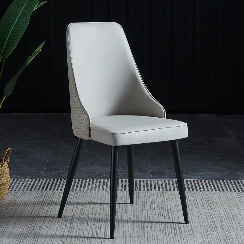 Sedia imbottita sala da pranzo industriale in pelle finta sedia parsons