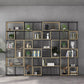 Natural Metal Etagere Shelf Bookcase Shelves Included Open Bookshelf for Study Room