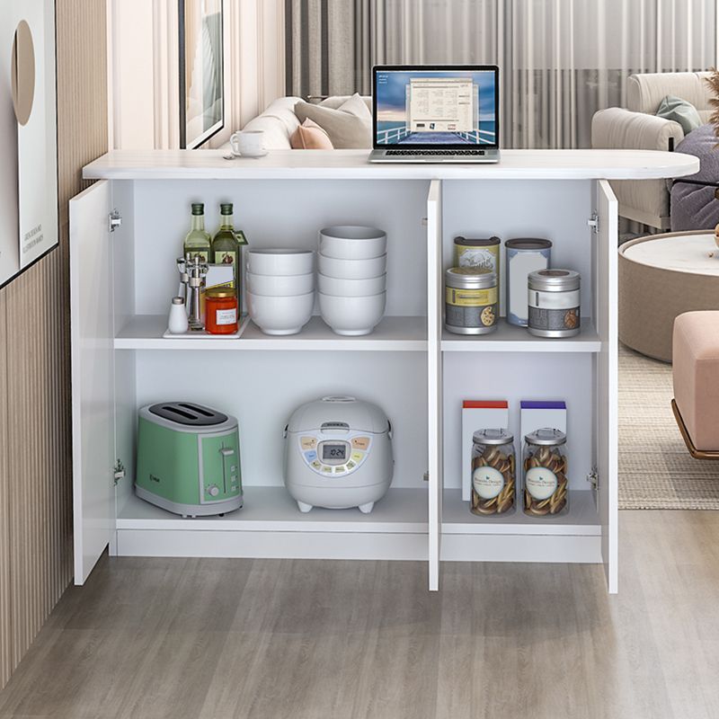 Table à manger à barre en bois contemporain avec rangement pour le salon