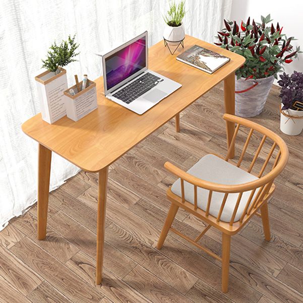 Modern Style Office Desk Curved Solid Wood Parsons Desk for Home Clearhalo 'furn' 'furn_office_desk' 'Furniture' 'Office Desks' 'Office Furniture' 'office_desk' 1200x1200_65783099-badd-4c6a-b003-bcad21acdcdb