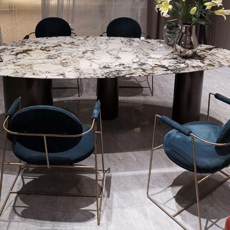 King Louis Back Dining Arm Chair Leather Upholstered Dining Chair