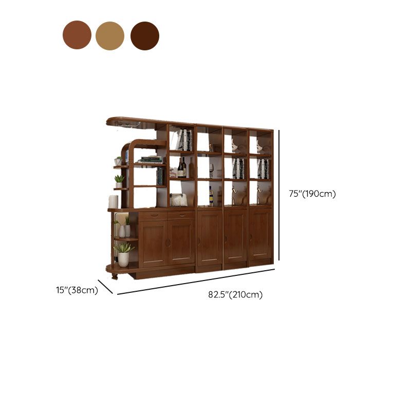 Contemporary 2-drawer Solid Wood 74.8" Tall Accent Cabinet with Doors Clearhalo 'Cabinets & Chests' 'cabinets_chests' 'furn' 'furn_cabinets_chests' 'Furniture' 'Living Room Furniture' 1200x1200_6579a43c-2b3e-455c-81d3-6c70d575ef2f