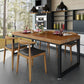 Industrial Rectangle Dining Table Pine Solid Wood Table with Black Double Pedestal for Dining Room Clearhalo ' dining_table' 'Dining Tables & Seating' 'Dining Tables' 'furn' 'furn_dining_table' 'Furniture' 'furniture_dining_table' 'Kitchen & Dining Furniture' 'kitchen&dining_furn' 'kitchen' 'kitchen_dining_table' 1200x1200_6579cb90-bead-44af-804e-900b0d3d9a65