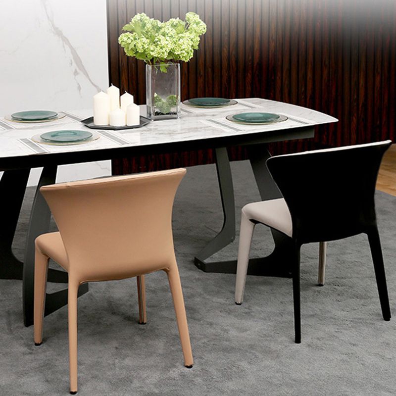 Contemporary Dining Chair Wingback Side Chair with 4 Metal Legs for Home Use Clearhalo ' kitchen&dining_furn' 'Dining Chairs' 'Dining Tables & Seating' 'dining_chair' 'furn' 'furn_dining_chair' 'Furniture' 'furniture_dining_chair' 'Kitchen & Dining Furniture' 'kitchen' 1200x1200_657a19c1-02e9-4738-aa24-d6b370c4ac3c