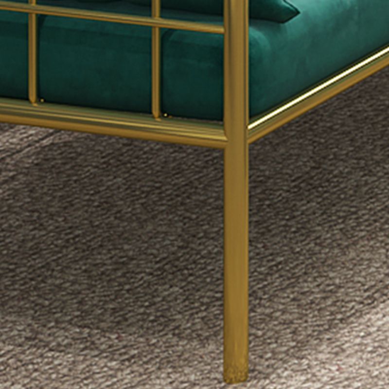 Golden Frame Pillow Back Sofa with Pillow Top Arm for Apartment