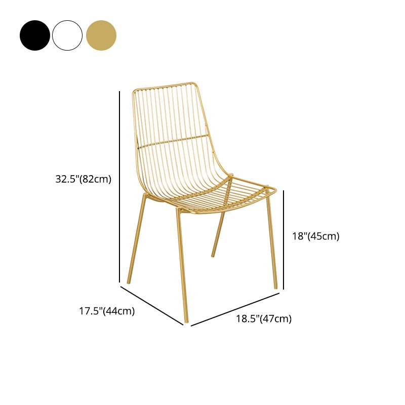 Glam Style Dining Chair Metal Windsor Back Dining Side Chair for Dining Room Clearhalo 'Dining Chairs' 'Dining Tables & Seating' 'dining_chair' 'furn' 'furn_dining_chair' 'Furniture' 'furniture_dining_chair' 'Kitchen & Dining Furniture' 1200x1200_657abf57-03bd-471a-bba2-b62dc6d2da6d