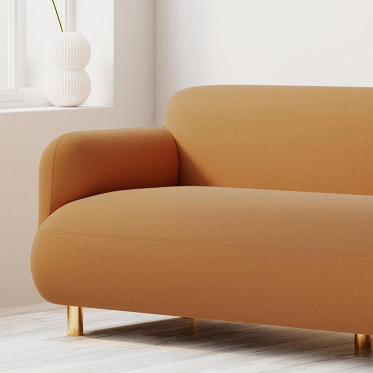 Sofá de cuero sintético contemporáneo con cuadrado y espalda ajustada en madera sólida