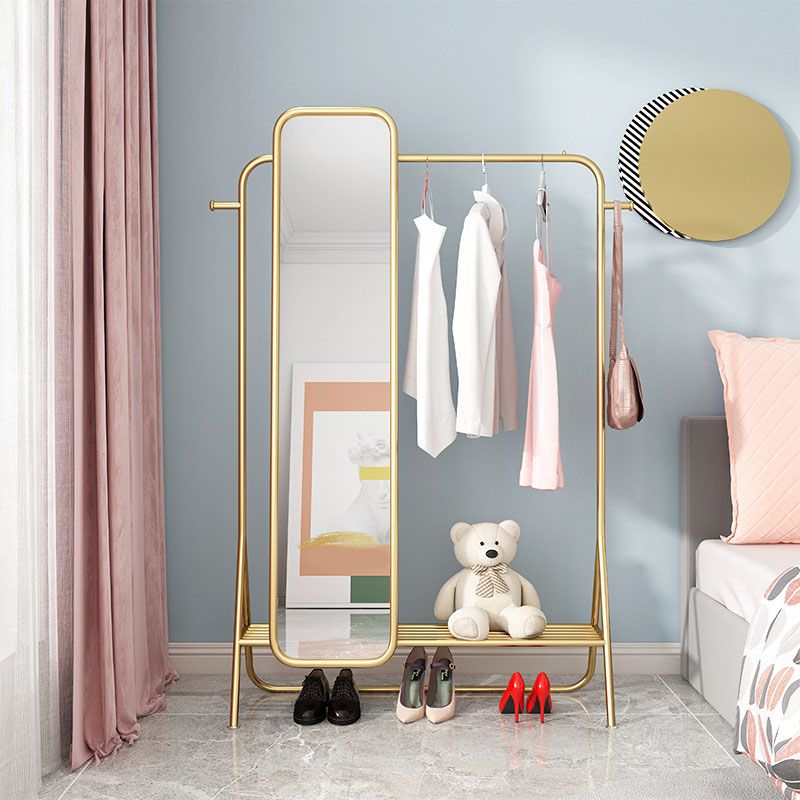 Glamargtrack Metall gerahmt Hanging Rail Regal Eingangshalle mit Spiegel