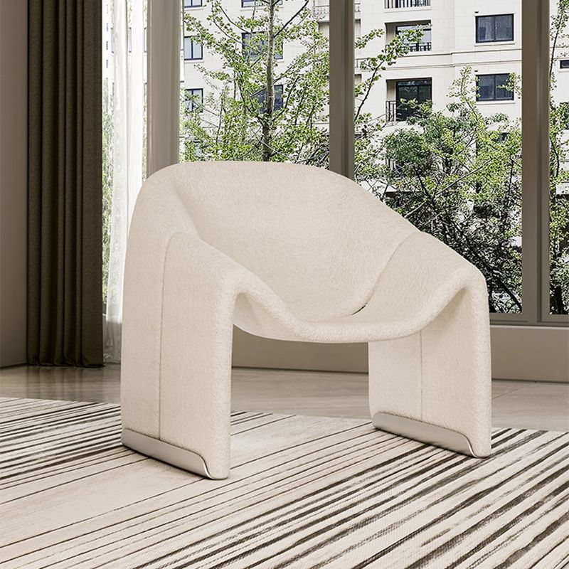 White Wool Accent Armchair with Sled Base and Tight Back in Solid Wood Clearhalo 'Accent Chairs' 'accent_chairs' 'Chairs & Seating' 'furn' 'furn_accent_chairs' 'Furniture' 'Living Room Furniture' 1200x1200_657d8082-1e93-43d5-babb-79211e0b536b